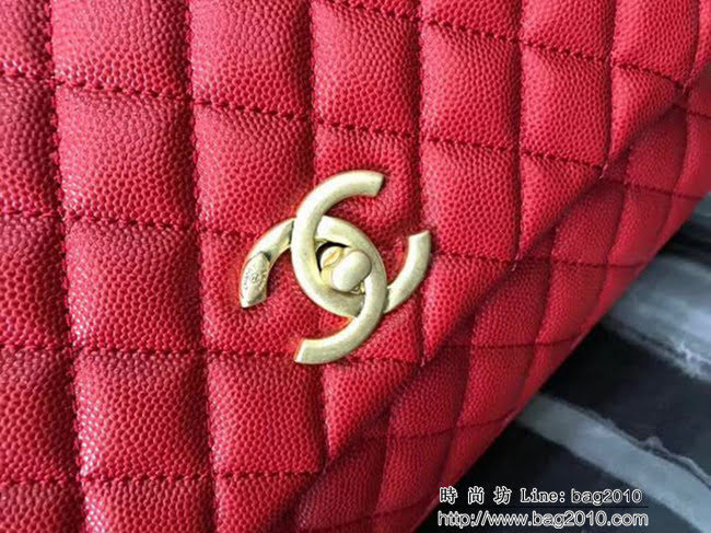 香奈兒CHANEL中號Chanel Coco handle全新頂級翻蓋單肩鏈條手柄包 肩帶可拆卸 DSC1100